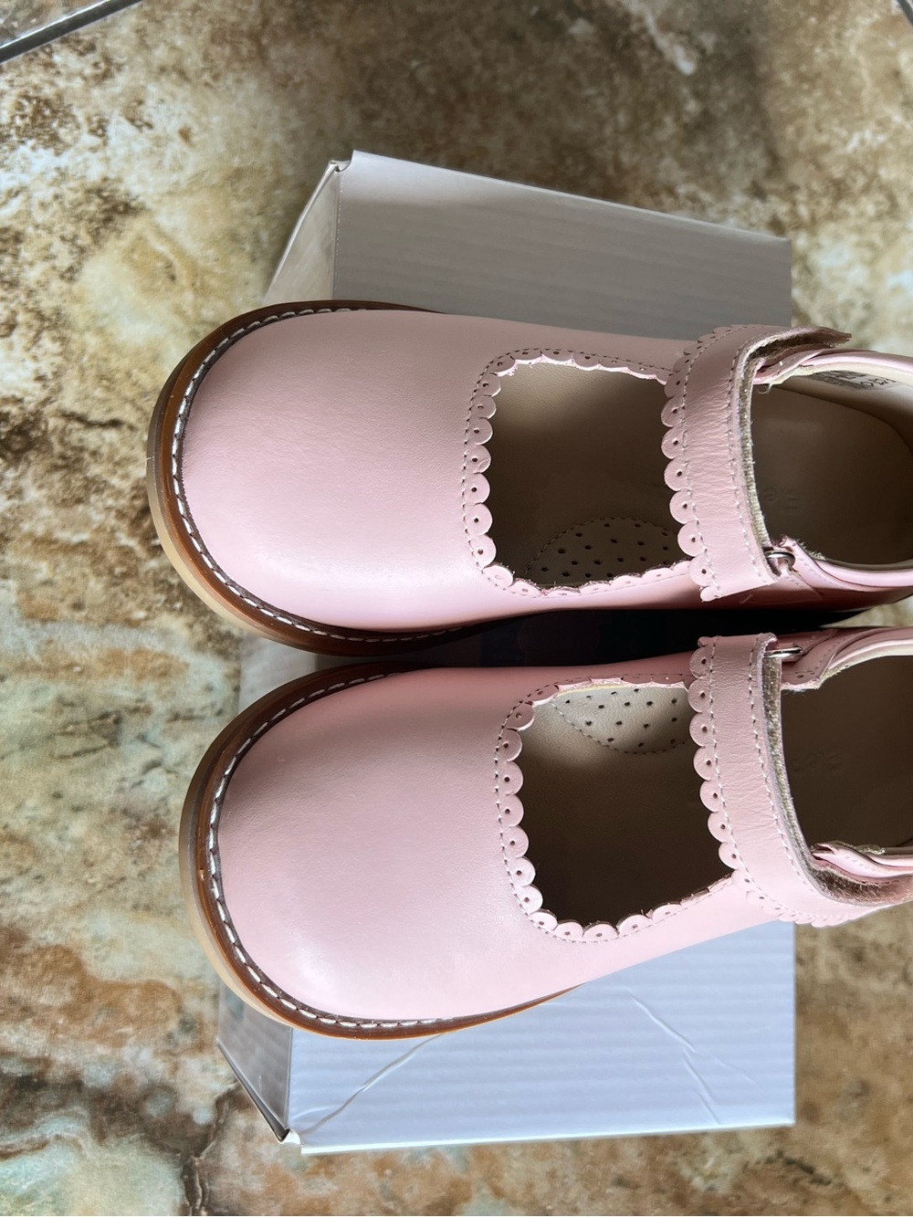 Elephantito Light Pink Scalloped Mary Jane Shoes